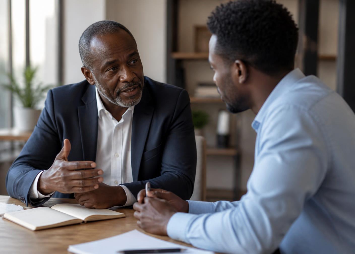 AYCADO mentor and young African professional in a structured career mentorship conversation